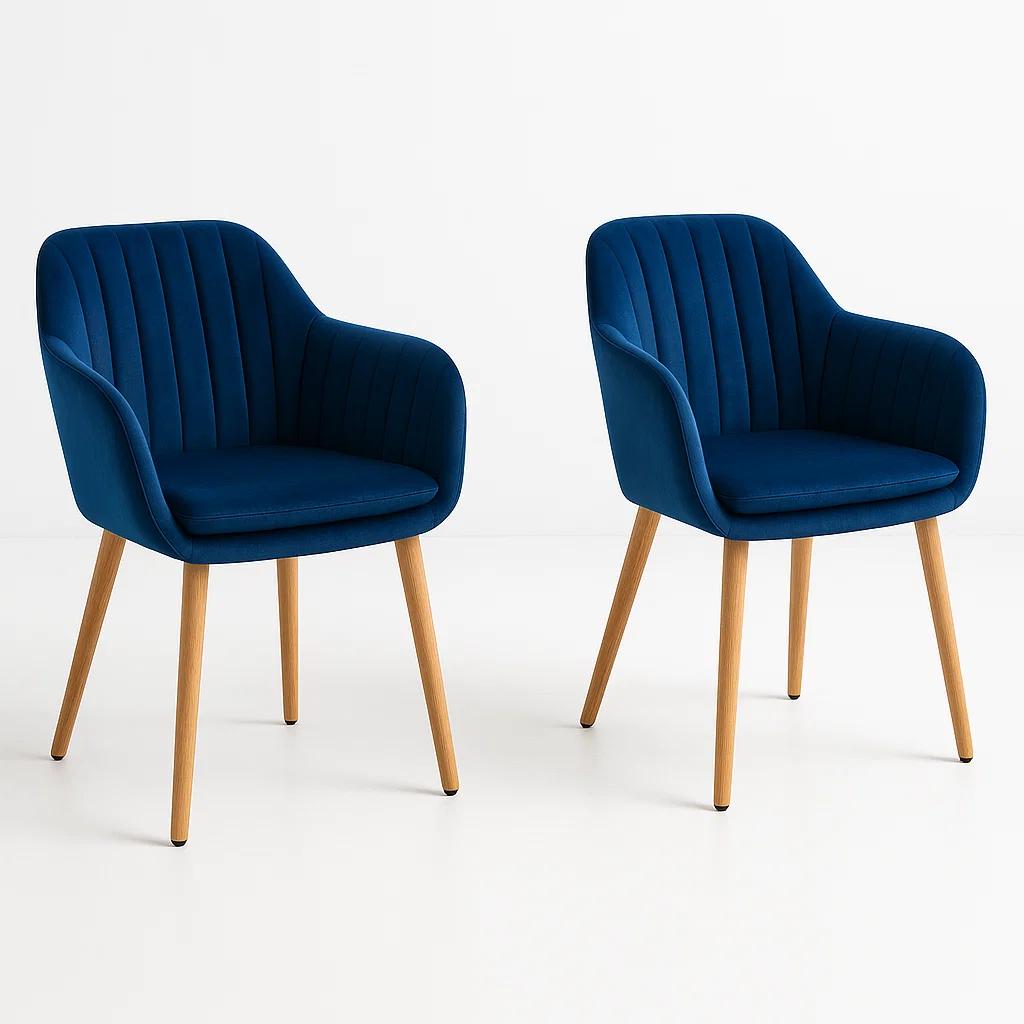 Pack de 2 Butacas Sitiales Poltronas Diamante Terciopelo - Azul