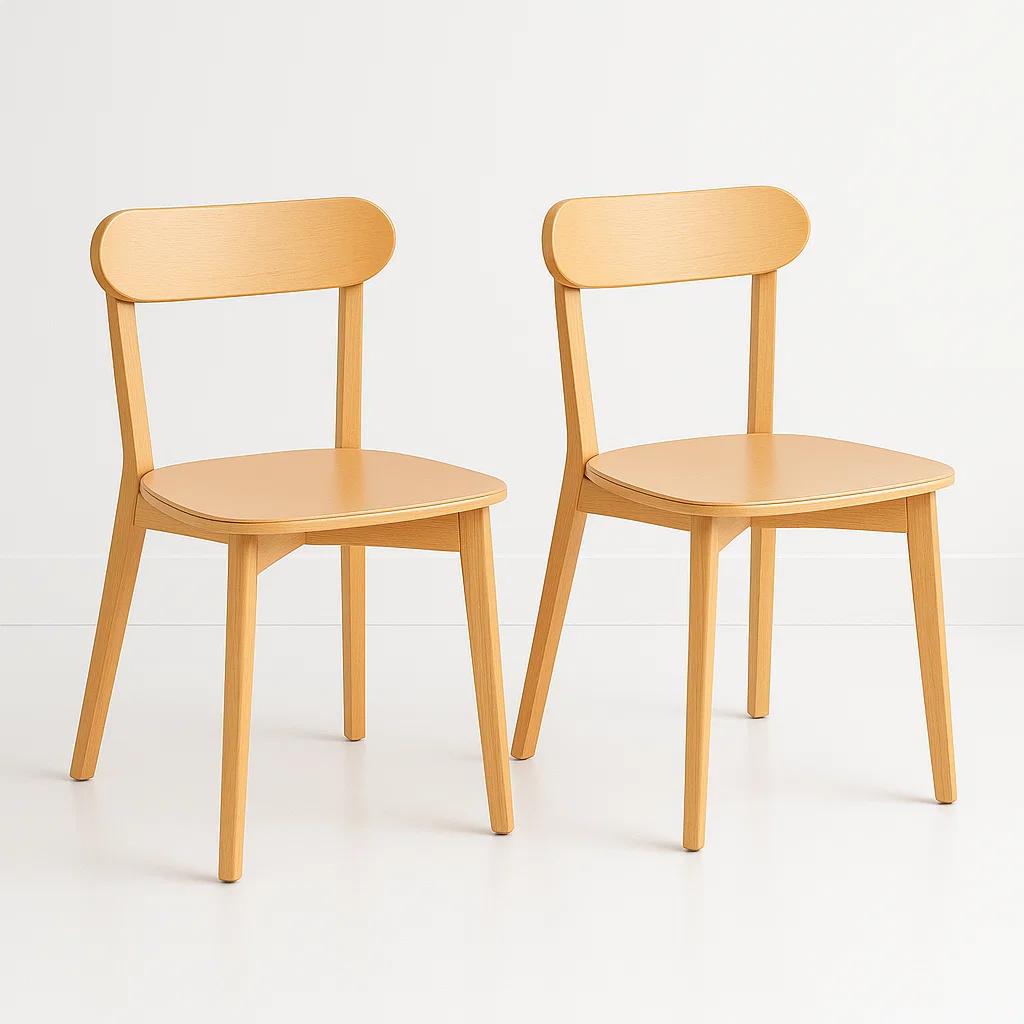Pack de 2 Sillas Fresno de Madera - Natural