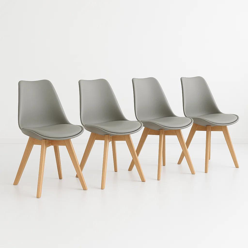 Pack de 4 Sillas Tulip Gris