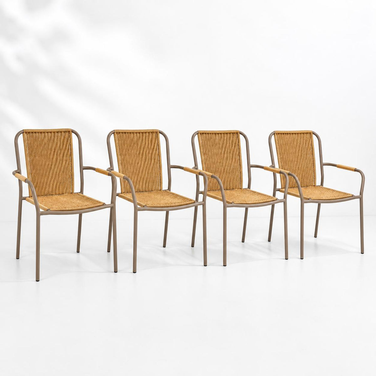 Pack de 4 Sillas Comedor o Exterior KAMBA Tejido - Color Trigo