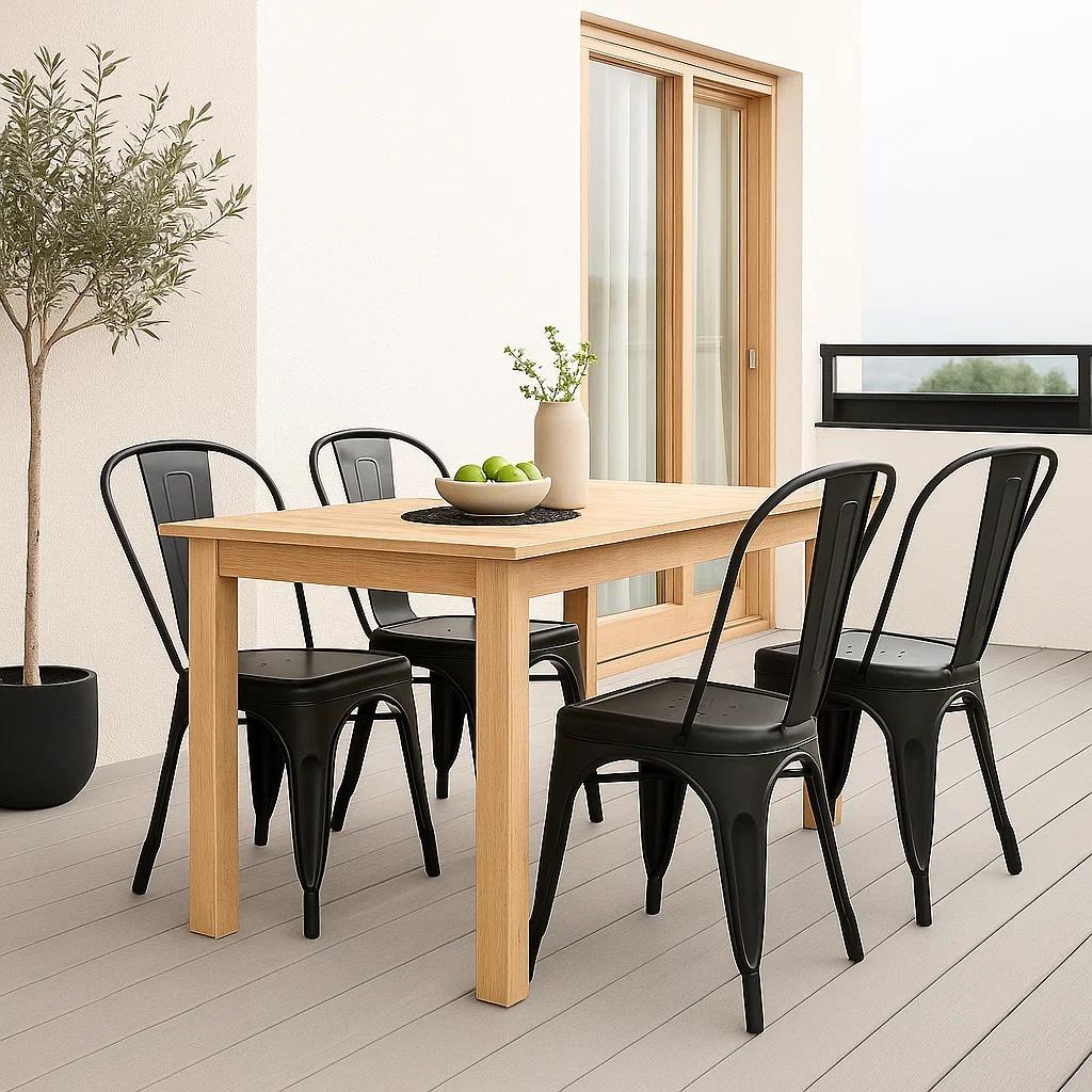 Pack de 4 Sillas Tolix Negras