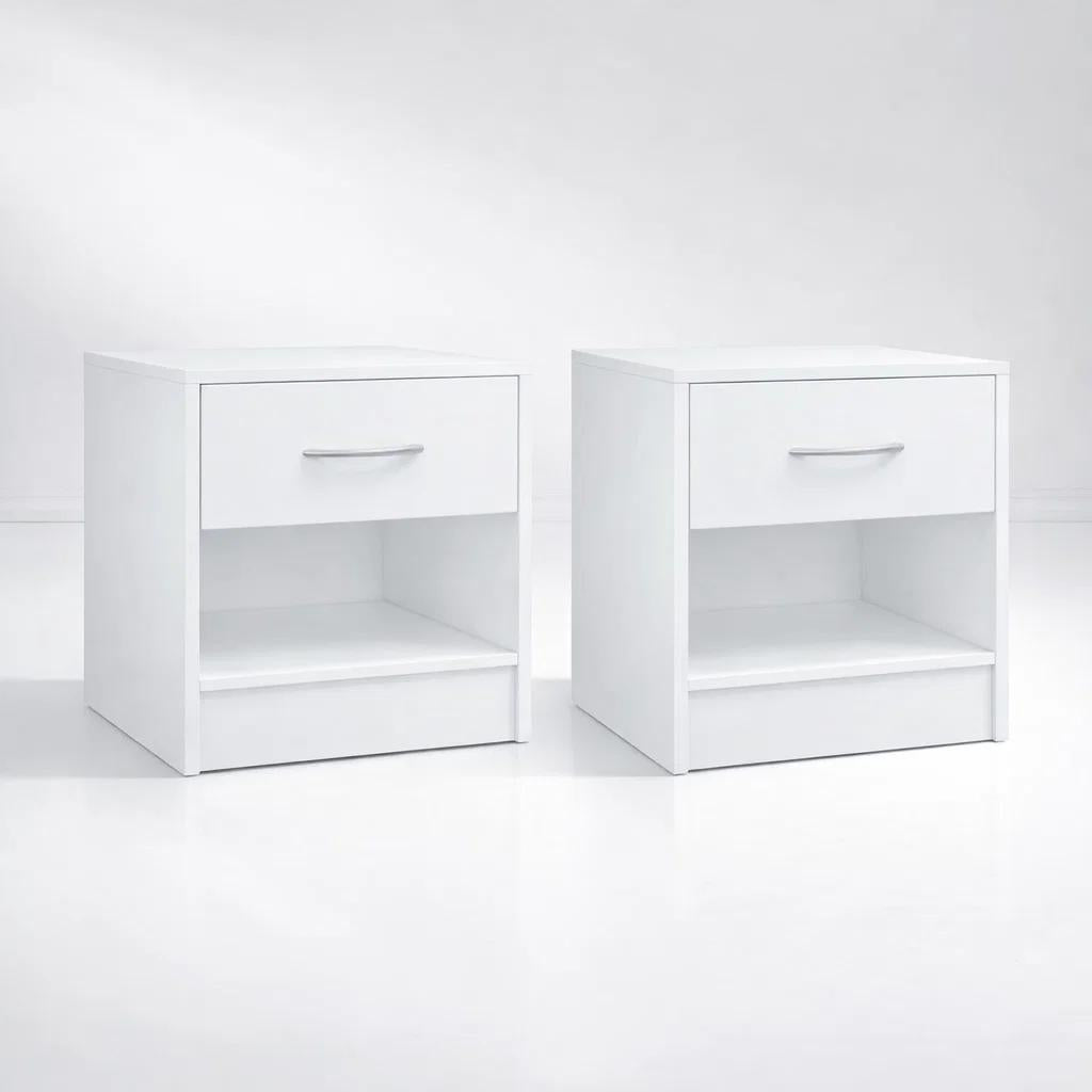 Pack de 2 Veladores KLAKU 39x28x41 - Blanco