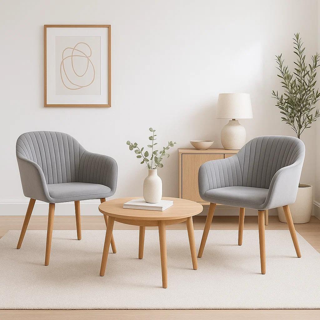 Pack de 2 Butacas Sitiales Poltronas Diamante Terciopelo - Gris