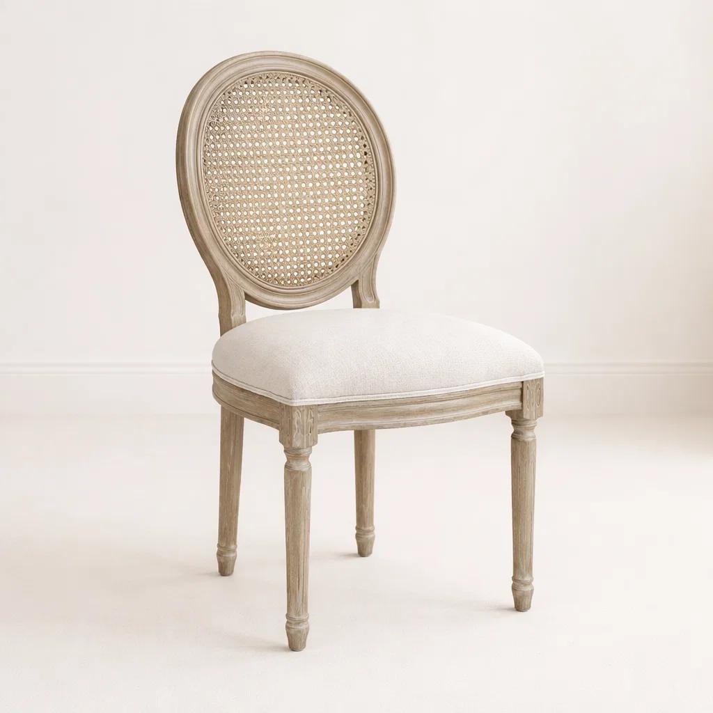 Silla de Comedor Madera Acolchada Luis XV