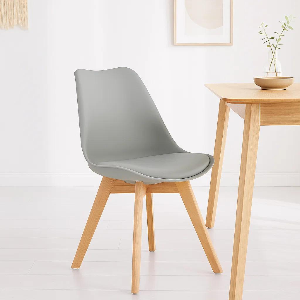 Silla Tulip Acolchada - Gris