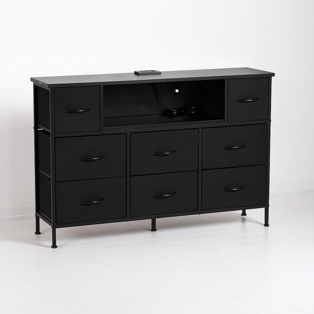 Mueble Organizador LED Xtreme Multimedia con Estación de Carga Integrada - Negro