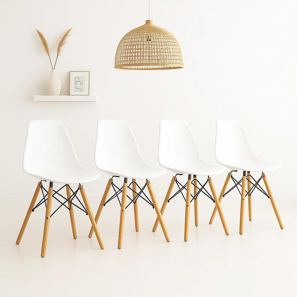 Pack de 4 Sillas Eames Blancas