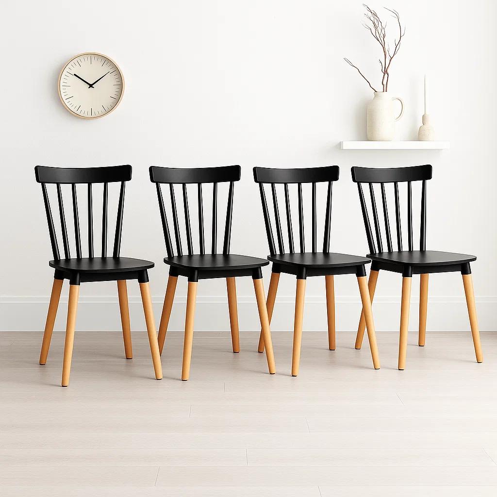Pack de 4 Sillas Windsor Negras