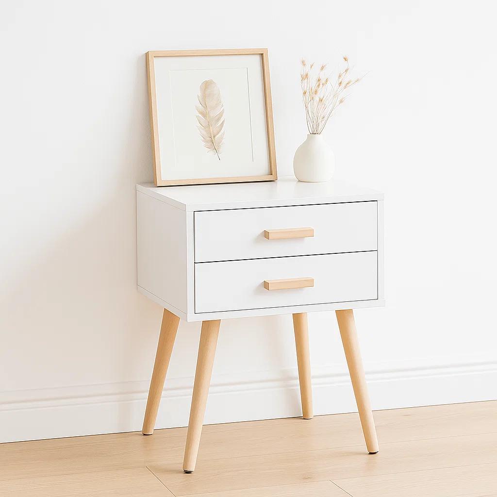 Pack de 2 Veladores Eames Doble 40x30x60 - Blanco
