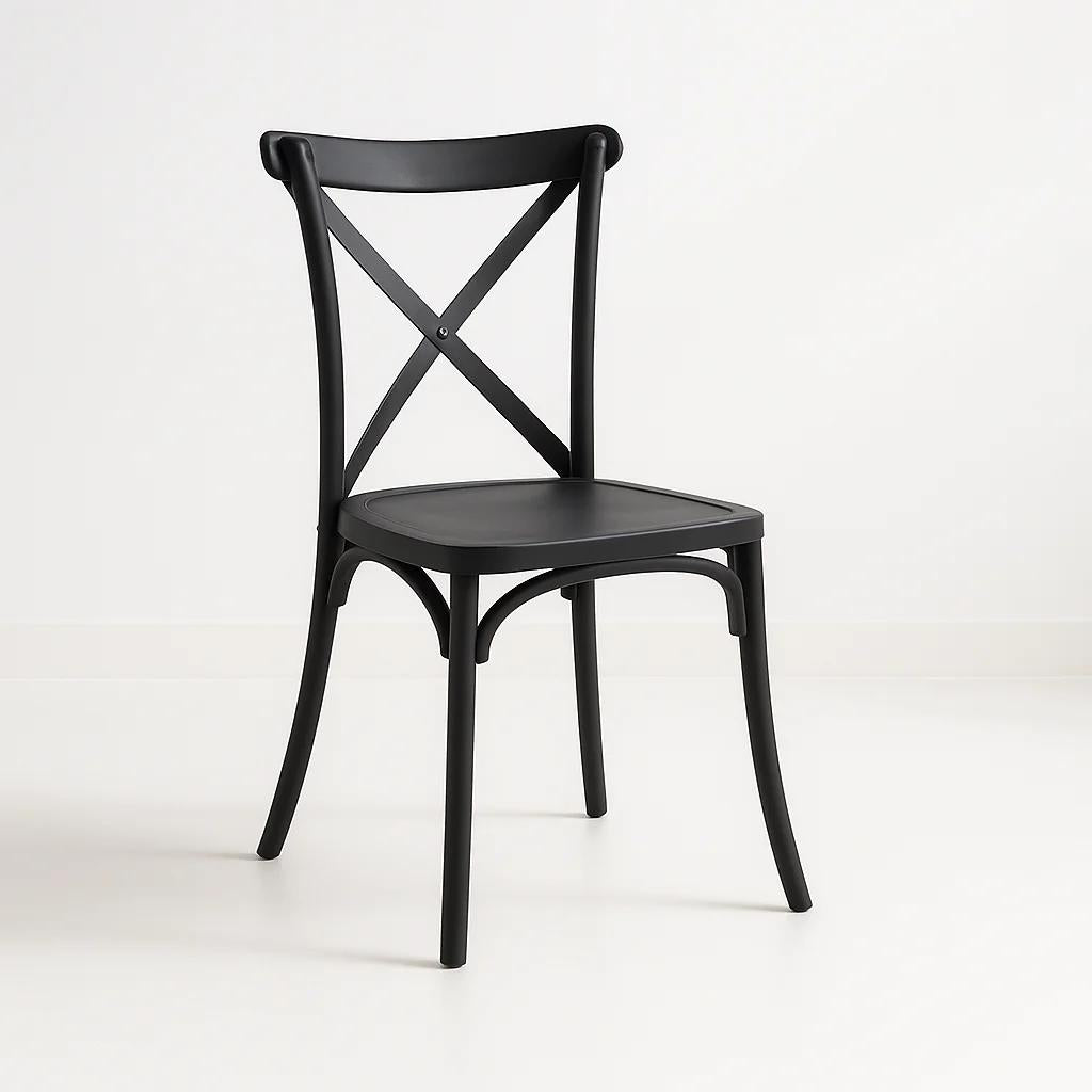 Silla Crossback Danubio de Terraza Exterior o Comedor - Negra