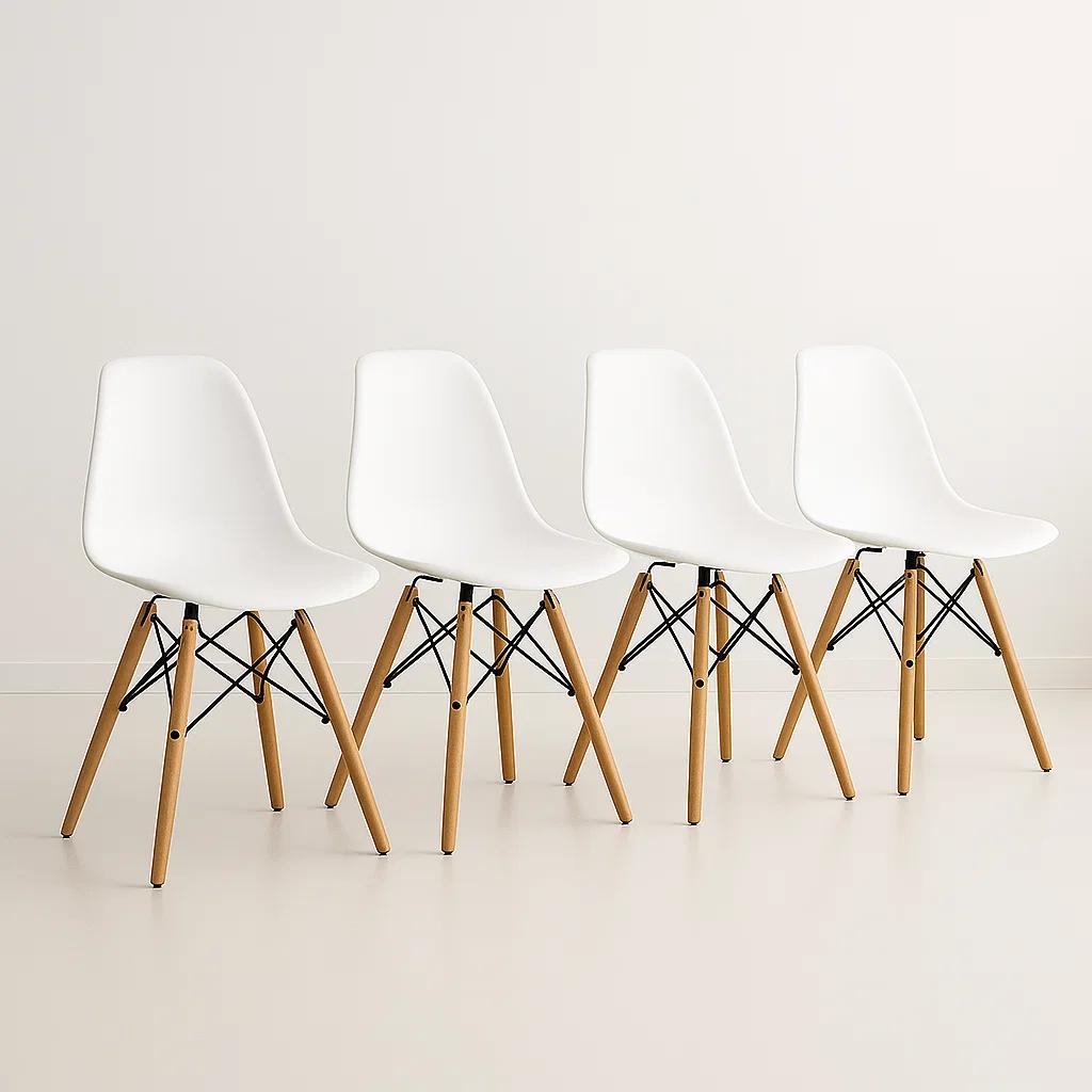 Pack de 4 Sillas Eames Blancas