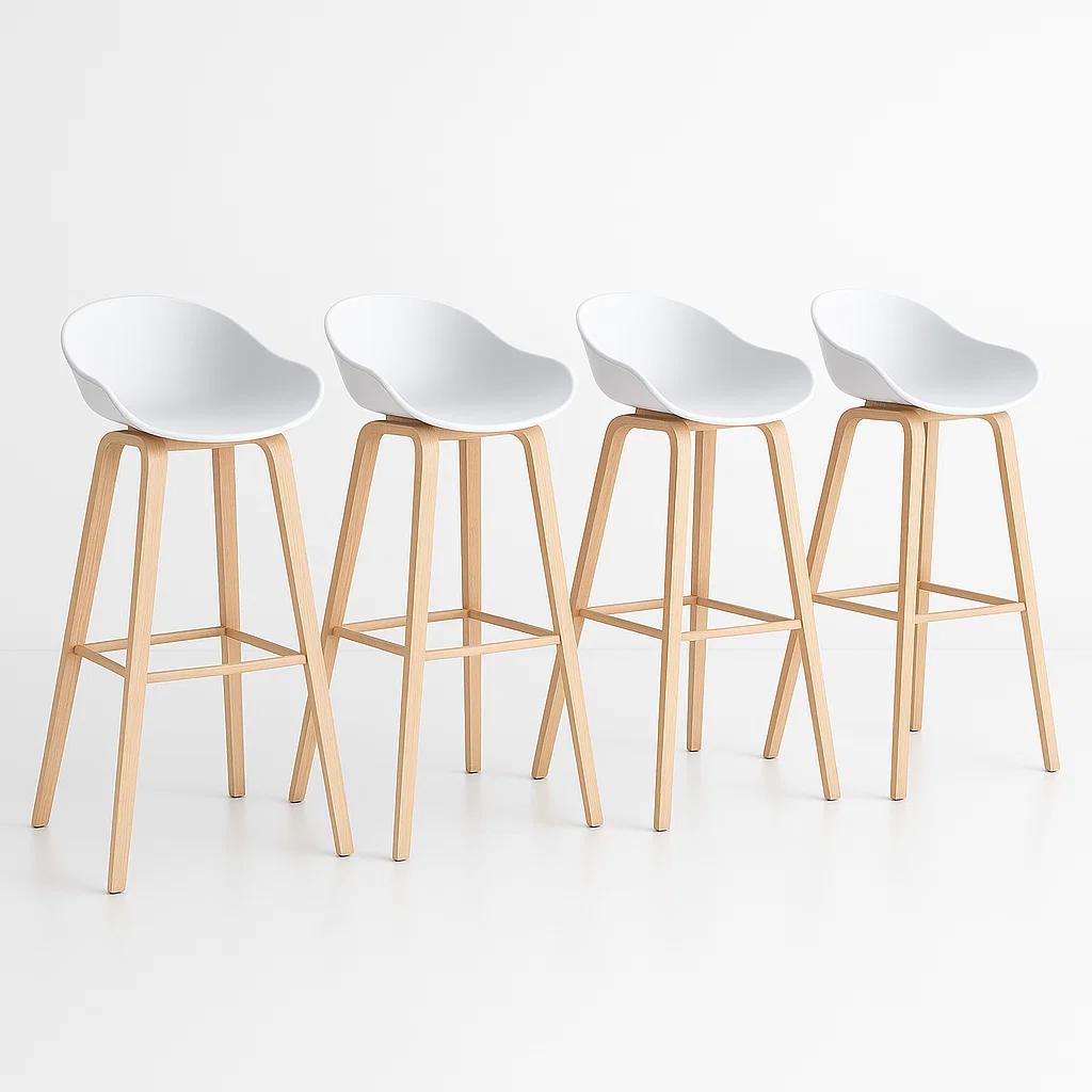 Pack de 4 Taburetes Nordic - Blanco