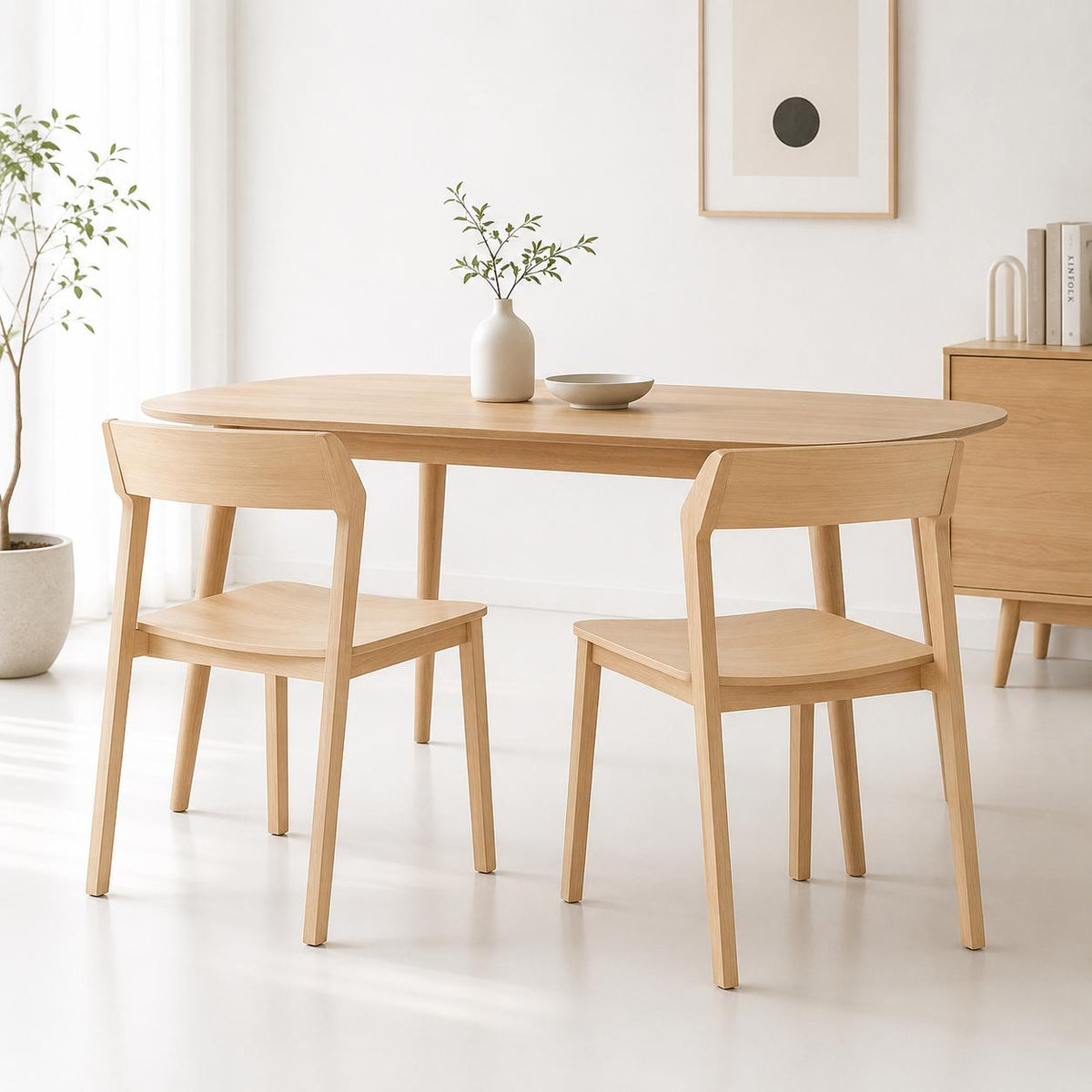 Pack de 2 Sillas de Comedor Madera Rover Viena Natural