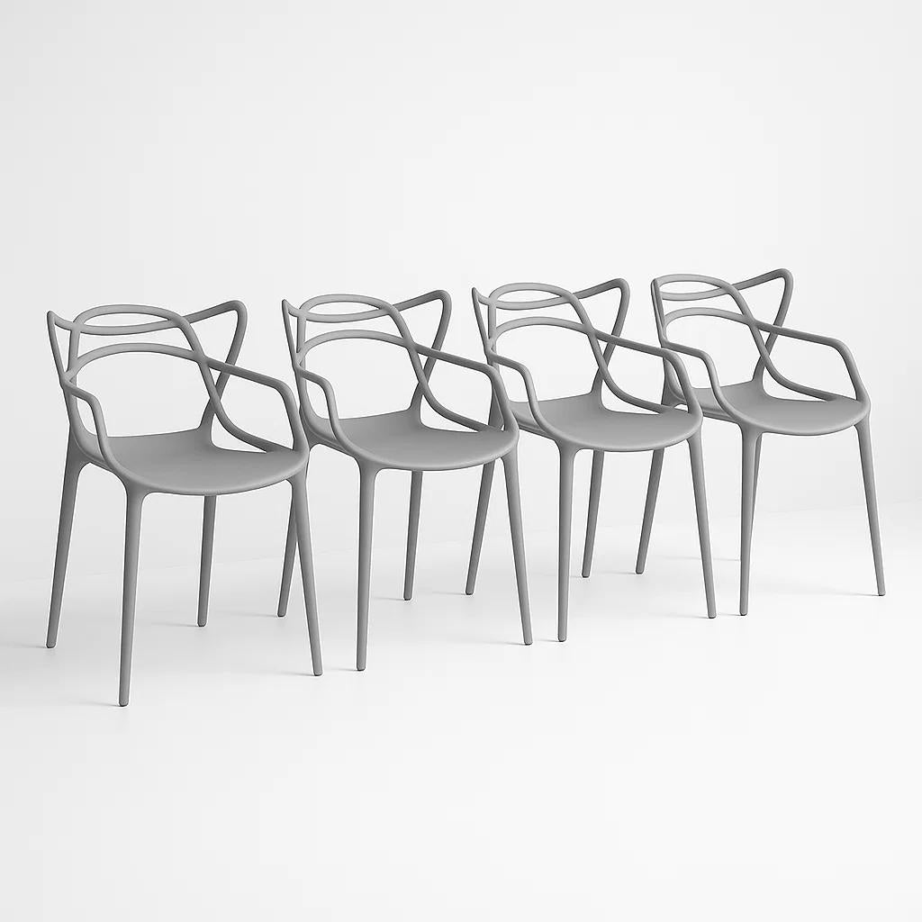 Pack de 4 sillas de terraza o comedor Master - Gris