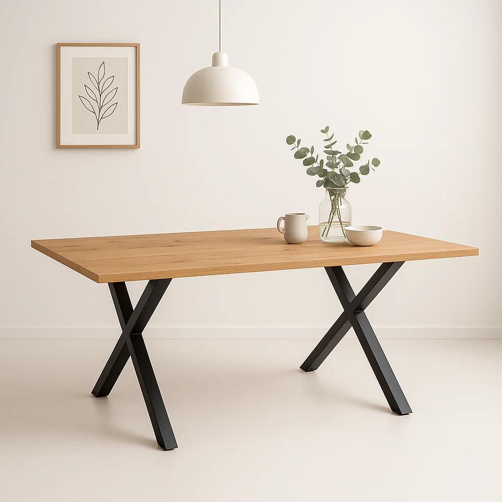 Mesa industrial Color Madera y Metal Cross 180x90