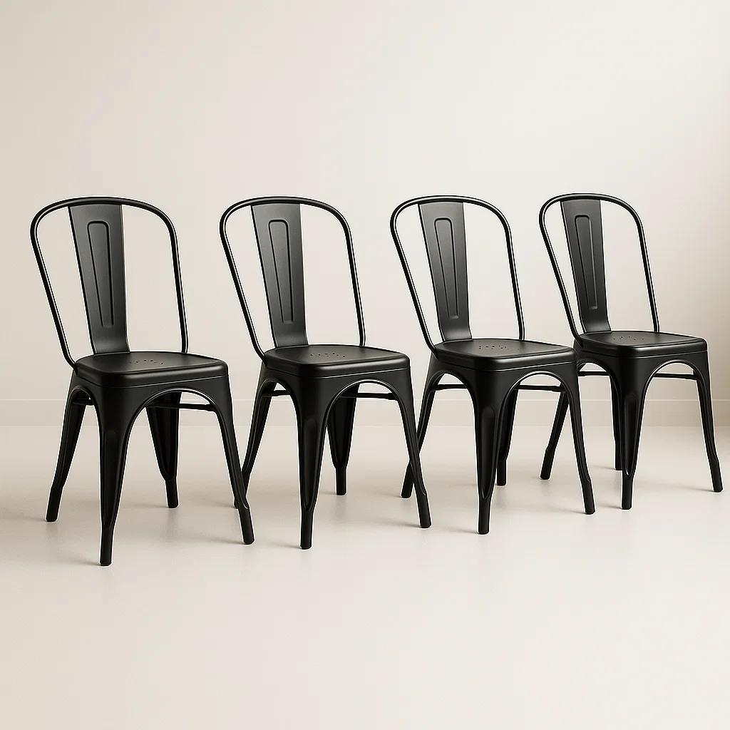 Pack de 4 Sillas Tolix Negras