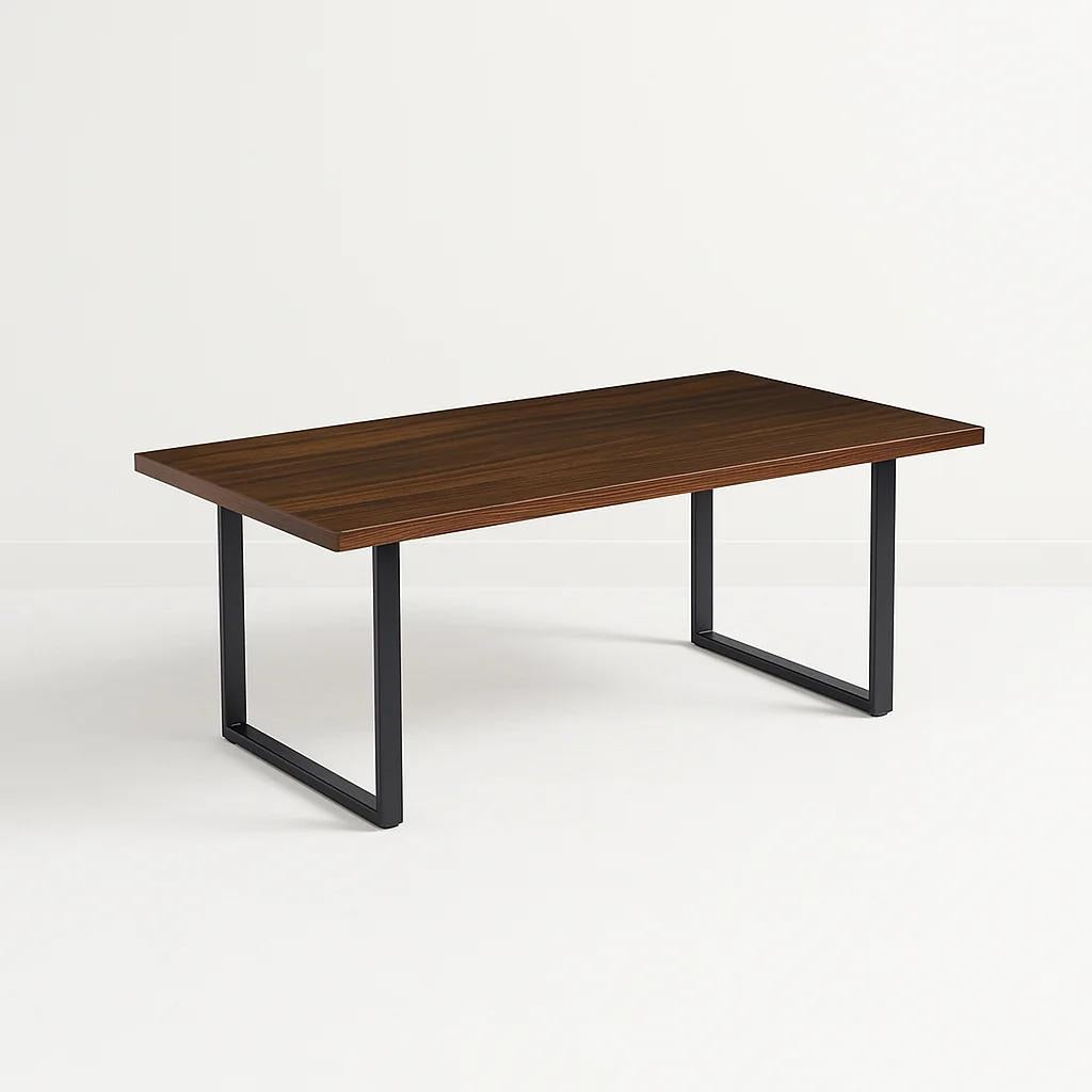 Mesa de Comedor Estilo Industrial 160x90 - Madera Oscura Walnut