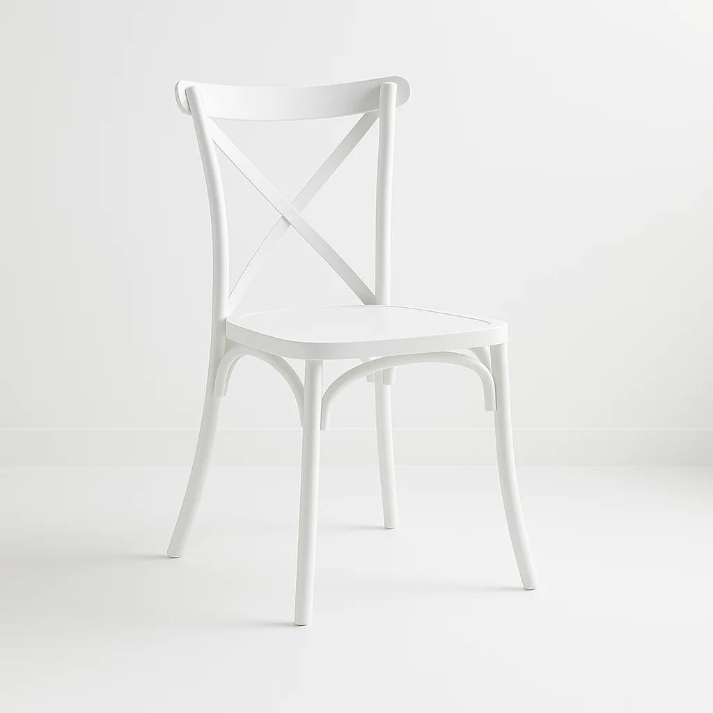 Silla Crossback Danubio de Terraza Exterior o Comedor  - Blanca