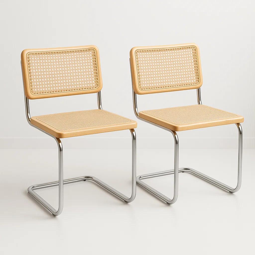 Pack de 2 Sillas Breuer Madera y Rattan - Madera