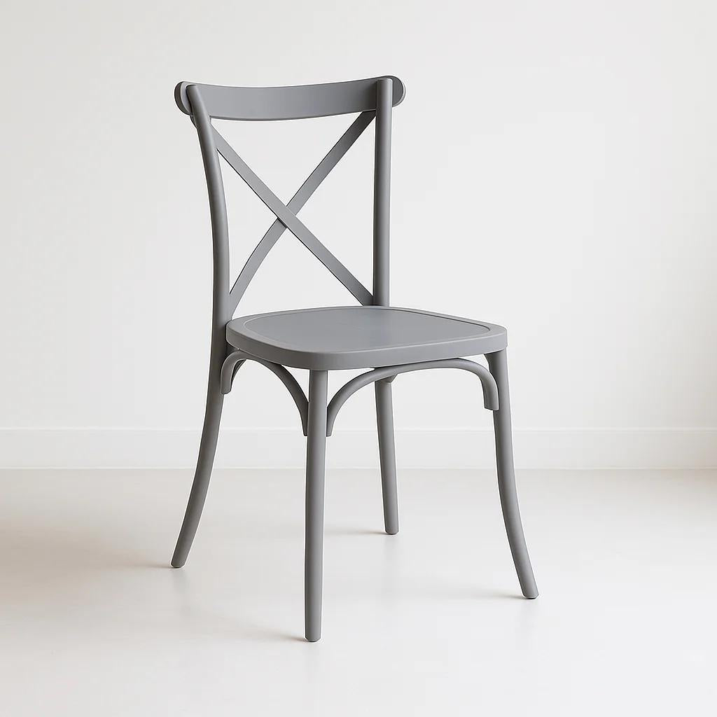 Silla Crossback Danubio de Terraza Exterior o Comedor - Gris
