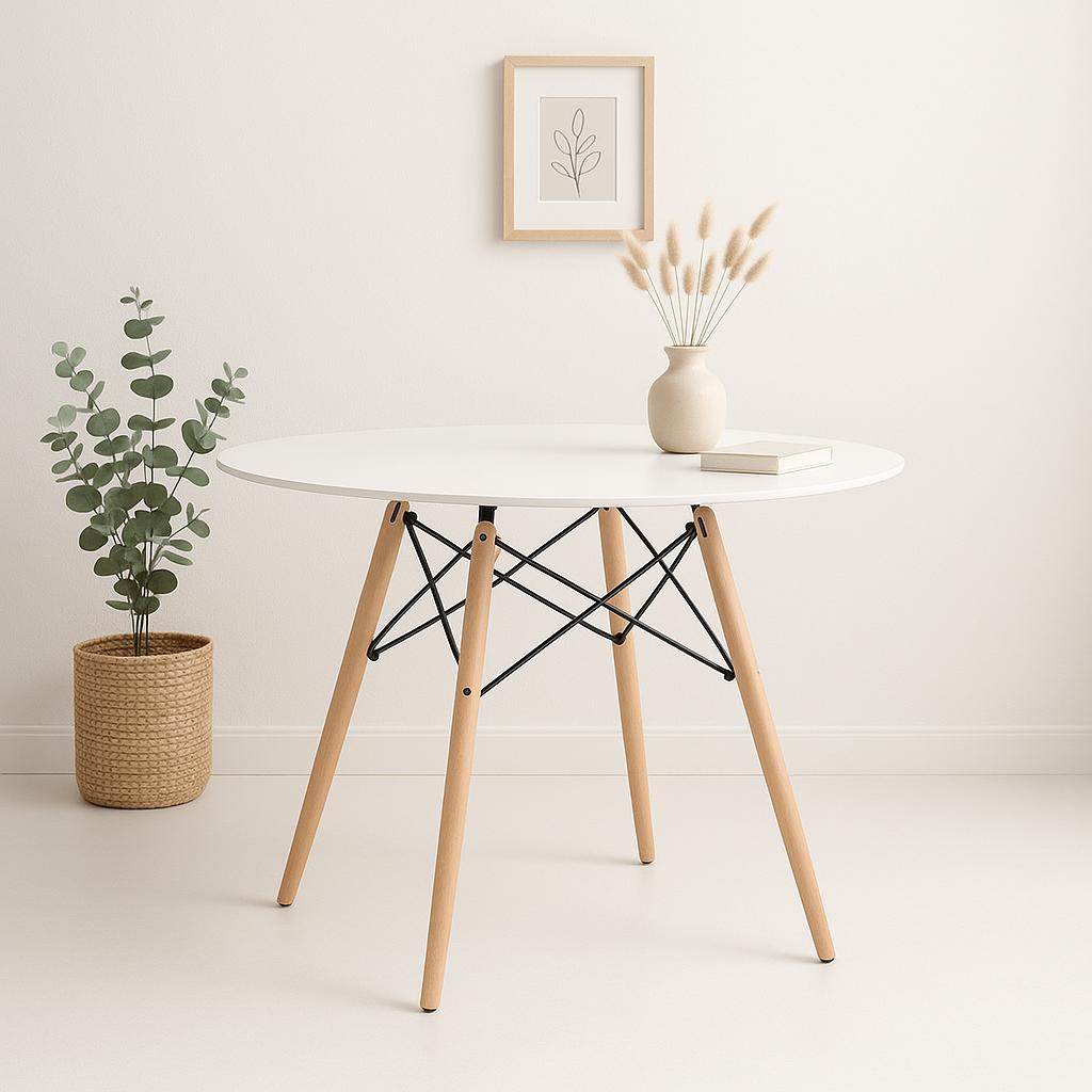 Mesa de Comedor Eames 100cm redonda - Blanca