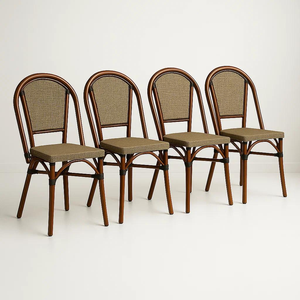 Pack de 4 Sillas Bistro Parisina Textileno - Beige