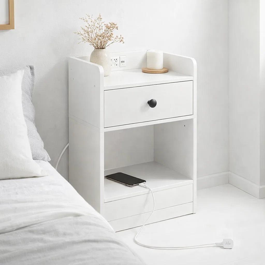 Velador Luma Mini con Enchufe Integrado Compacto - Blanco