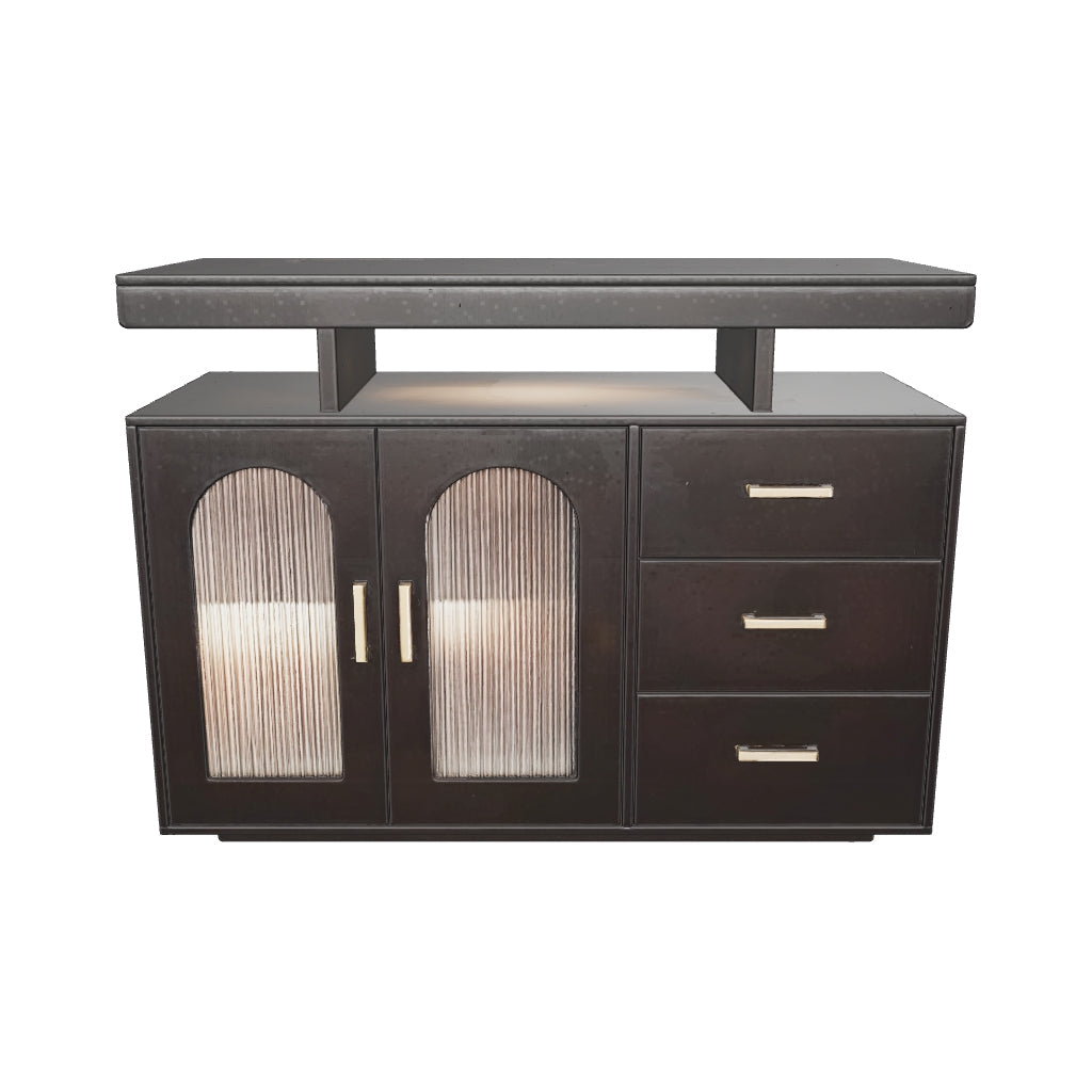 Buffet Moderno LuxLine Negro con Patas Doradas